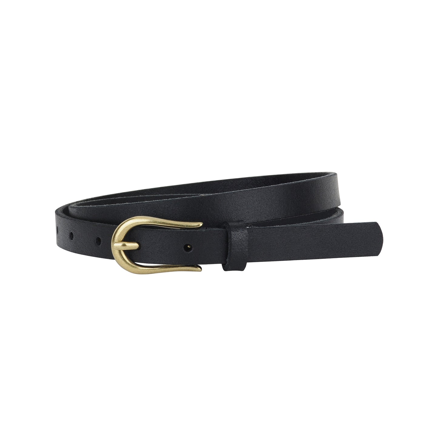 5035-BLACK-XS 5035 - Basic Skinny Equestrian Buckle Leather Belt - Wholesale Belt - Most Wanted USA