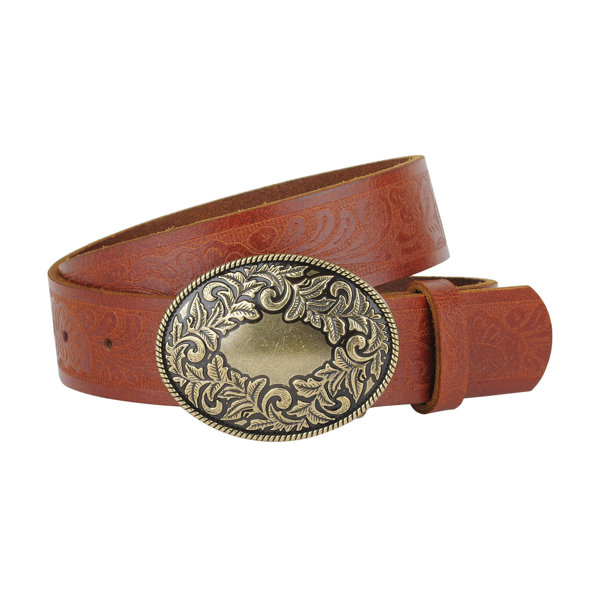 5040 - Western Vintage Floral Cowgirl Buckle Belt