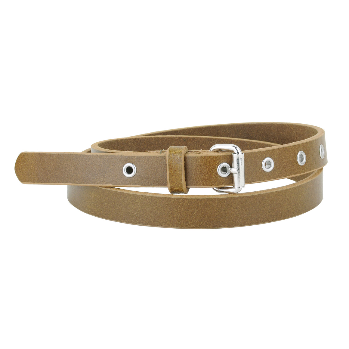 5062 - Classic Skinny Grommet Leather Belt
