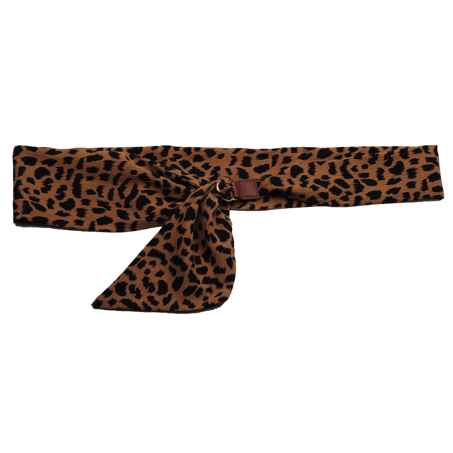 5084-TAN 5084 - Cheetah Print Gold Ring Scarf Belt - Wholesale Belt - Most Wanted USA