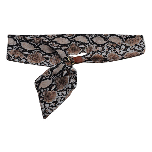 5087-GREY 5087 - Python Print Gold Ring Scarf Belt - Wholesale Belt - Most Wanted USA