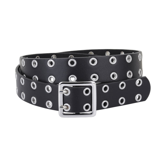 Double Grommet Leather Belt