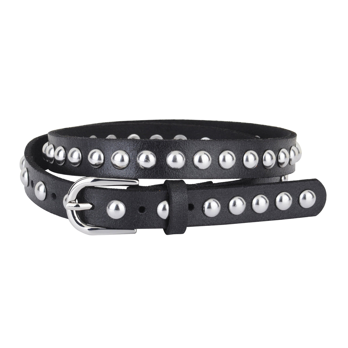 5092 - Skinny Punk Rock Studded Leather Belt